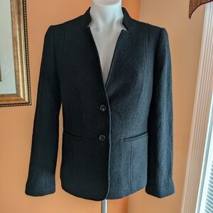Classic Talbot Textured Black Build Wool Blazer Jacket Size 4